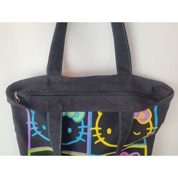 Sanrio Hello Kitty Black Tote Zippered Bag Size Medium - Picture 7 of 10